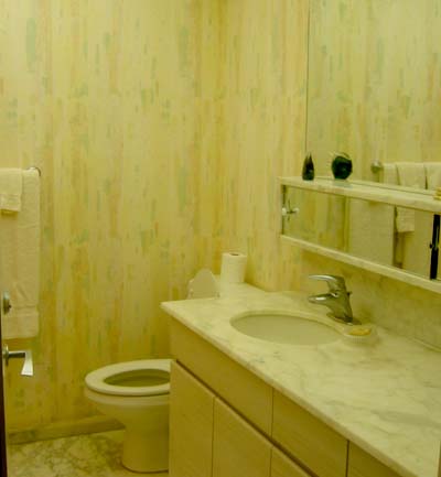 Private bathroom in the master bedroom and another in the living room for guests.