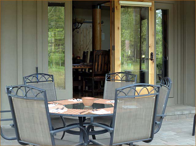 Early winter shot of Sunriver vacation home on the Meadows Golf Course, near Mt. Bachelor Ski Area.