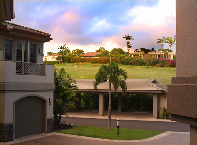 Looking out the front guests will see the lush fairways of .