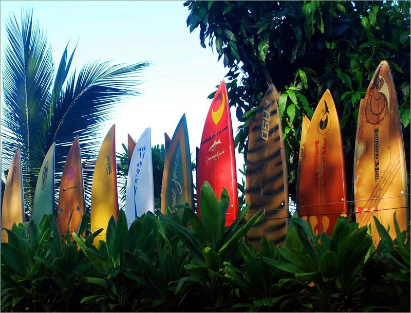 Surfboad fence on Maui, Hawaii.