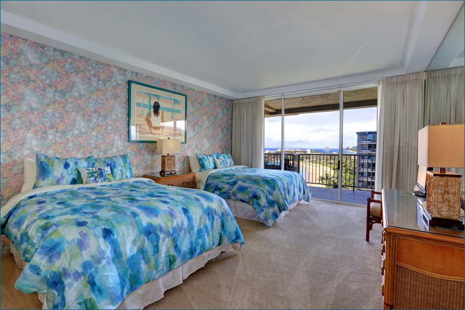 Comfortable guest bedroom suite with private bathroom.