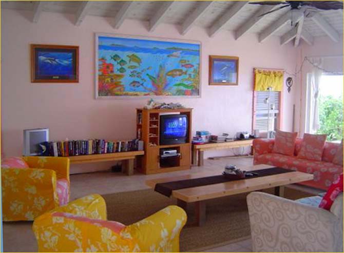 Sunny open interiors Georgetown Vacation Rental Great Exuma Bahama Islands.