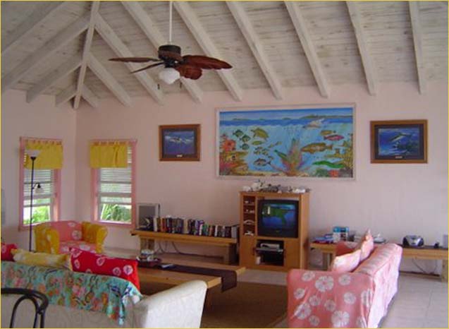 Sunny open interiors Georgetown Vacation Rental Great Exuma Bahama Islands.
