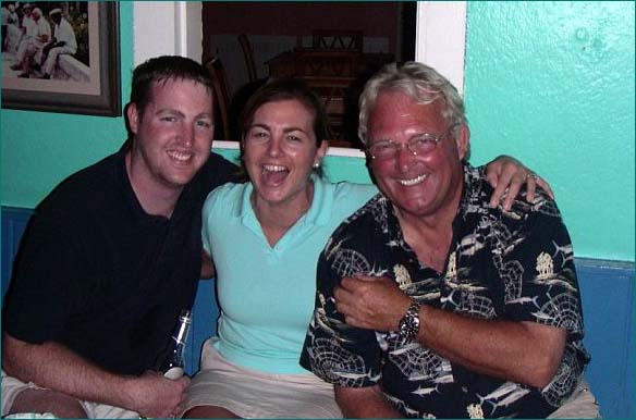 Owner and friends visitors to Seastar Bahamas oceanfront villa in the Exumas