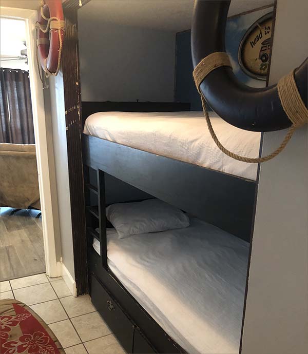 Summit Beach condo features added seating with a breakfast bar