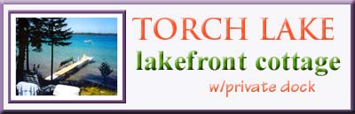 Torch Lake Vacation Rental with Private Boat Dock